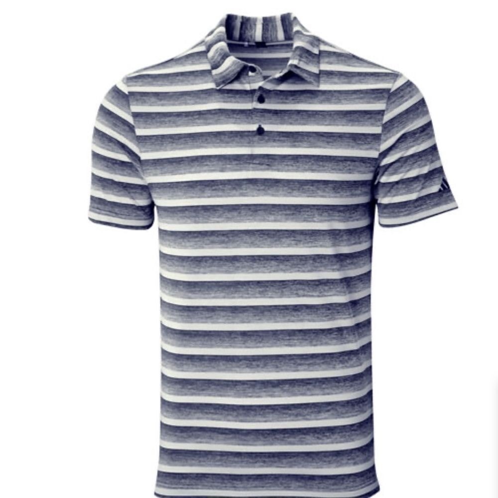 Adidas Golf Polo Shirt Navy White Stripe Small New With Tags